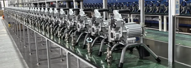 YANGFENG airless paint sprayer production line in Taizhou workshop